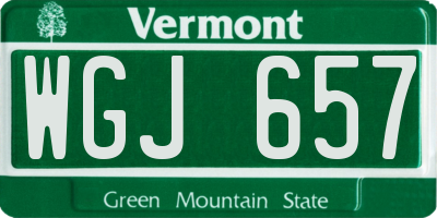 VT license plate WGJ657