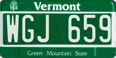 VT license plate WGJ659