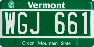 VT license plate WGJ661