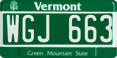 VT license plate WGJ663