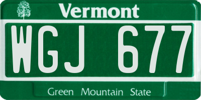 VT license plate WGJ677