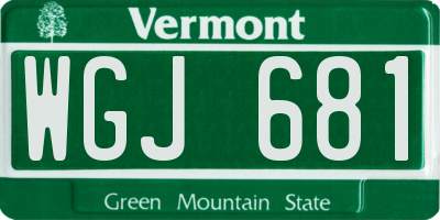 VT license plate WGJ681