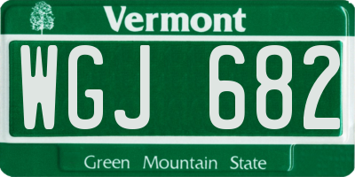 VT license plate WGJ682