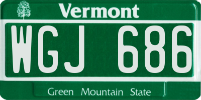 VT license plate WGJ686