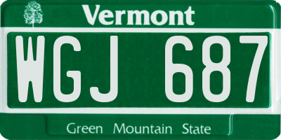 VT license plate WGJ687