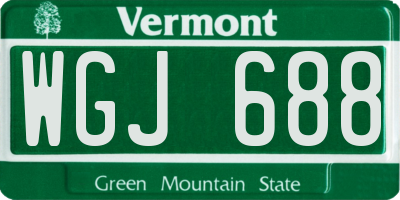VT license plate WGJ688