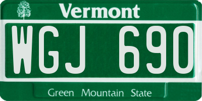 VT license plate WGJ690