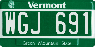 VT license plate WGJ691