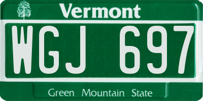 VT license plate WGJ697