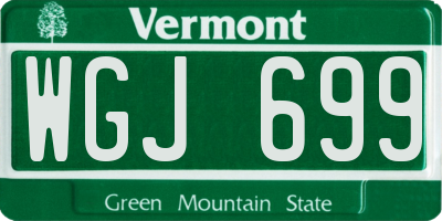 VT license plate WGJ699