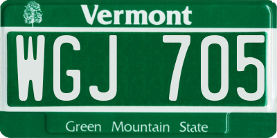 VT license plate WGJ705