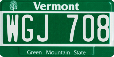 VT license plate WGJ708