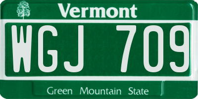 VT license plate WGJ709