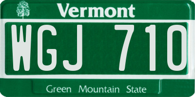 VT license plate WGJ710