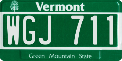 VT license plate WGJ711