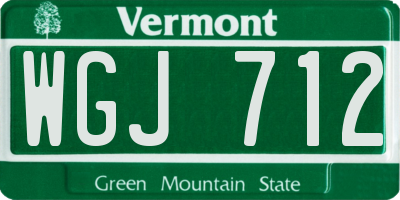 VT license plate WGJ712
