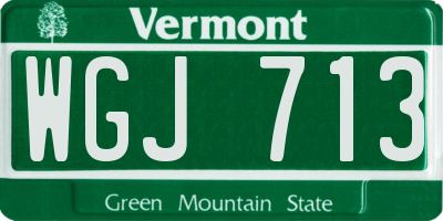 VT license plate WGJ713