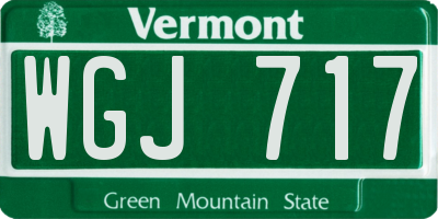 VT license plate WGJ717