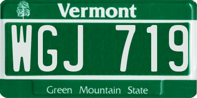 VT license plate WGJ719