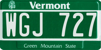 VT license plate WGJ727
