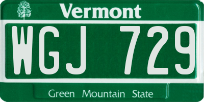VT license plate WGJ729