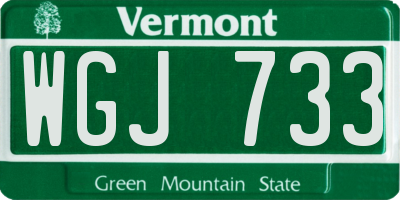 VT license plate WGJ733