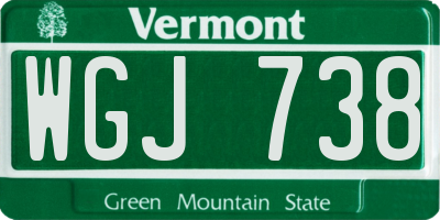 VT license plate WGJ738
