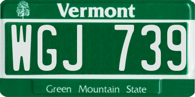 VT license plate WGJ739