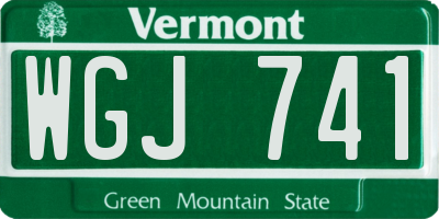 VT license plate WGJ741