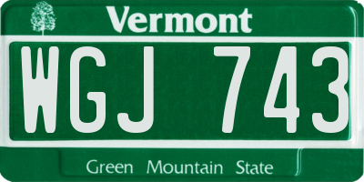 VT license plate WGJ743