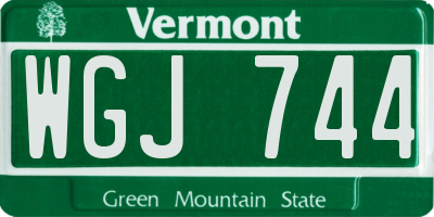 VT license plate WGJ744