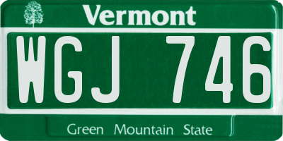 VT license plate WGJ746