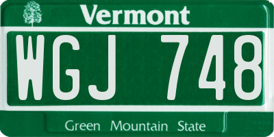 VT license plate WGJ748