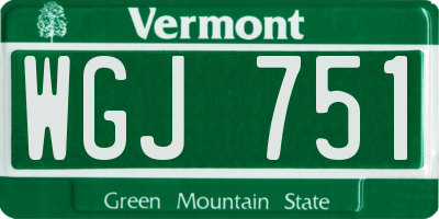 VT license plate WGJ751