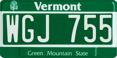 VT license plate WGJ755