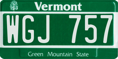 VT license plate WGJ757