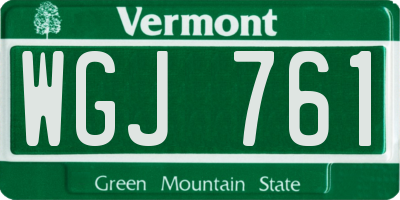 VT license plate WGJ761