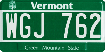 VT license plate WGJ762
