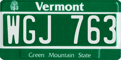 VT license plate WGJ763