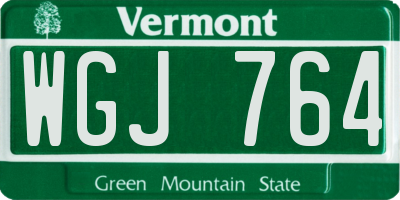 VT license plate WGJ764
