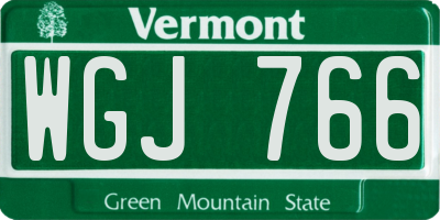 VT license plate WGJ766