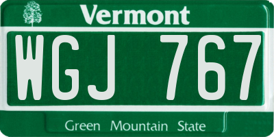 VT license plate WGJ767