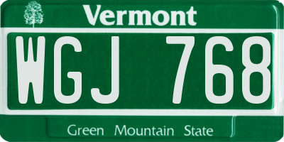 VT license plate WGJ768