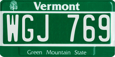 VT license plate WGJ769