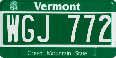 VT license plate WGJ772