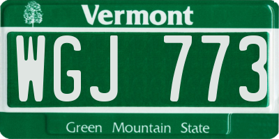 VT license plate WGJ773