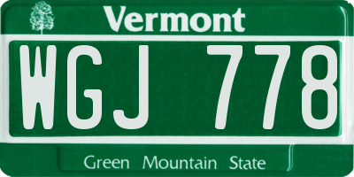 VT license plate WGJ778