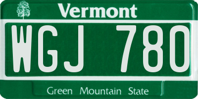 VT license plate WGJ780