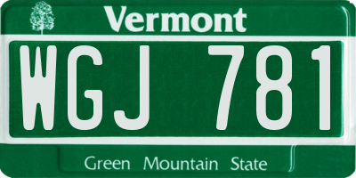 VT license plate WGJ781