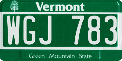 VT license plate WGJ783